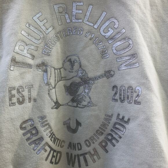 True Religion Hoodie Crop Sweatshirt Pale Chartreuse Green Cinch Hem Small - Picture 5 of 10